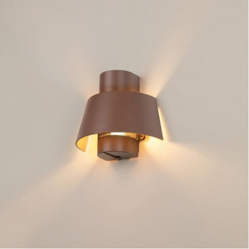 Ronde moderne muurlamp roest aluminium met E27 fitting