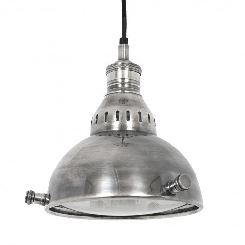 messing lamp in de kleur antiek zilver met een E27 fitting