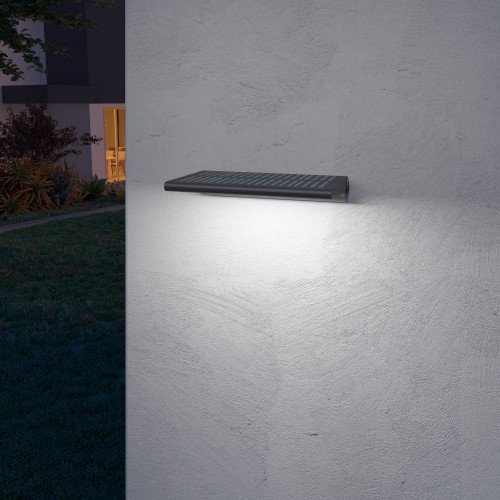 solar buitenlamp voor aan de muur en bewegingssensor en meerdere standen kleur zwart