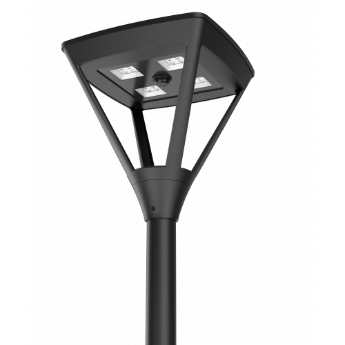 Zonne-energie lantaarnpaal zwart aluminium LED