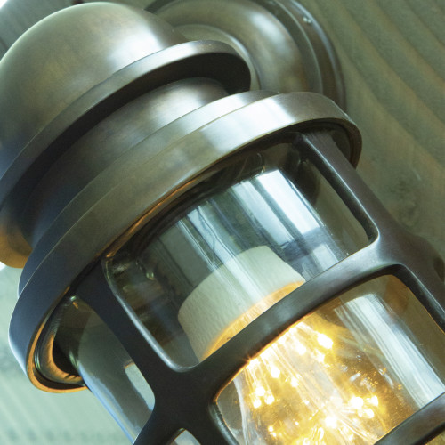 Nostaluce Industriële vintage stallamp Brooklyn messing - wandlamp - muurlamp - lampen | Nostalux.nl