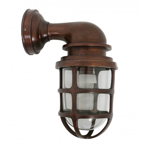 Nostaluce Industriële vintage stallamp Brooklyn messing - wandlamp - muurlamp - lampen | Nostalux.nl