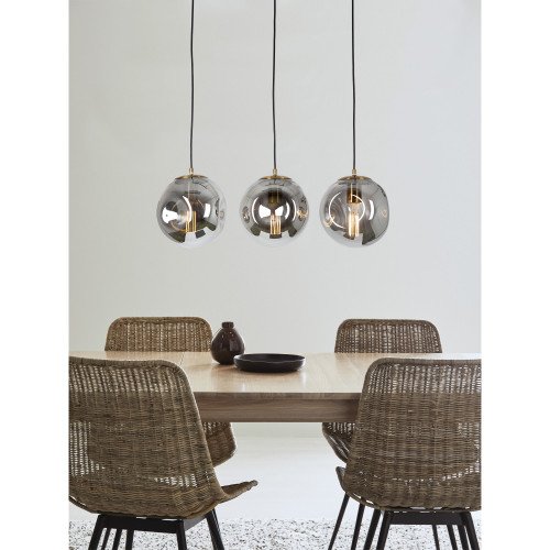 hanglamp met glazen bollen 3 stuks en grote fitting e27