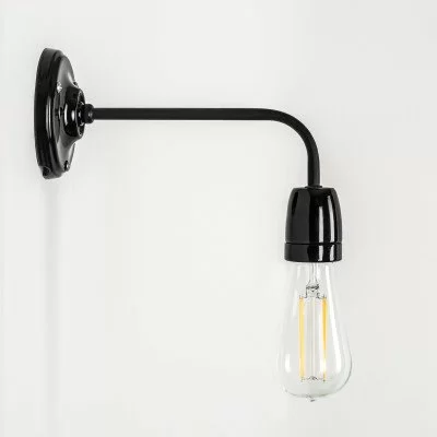 Retro lampen - wandlamp Nathalie hang zwart | Nostalux.nl